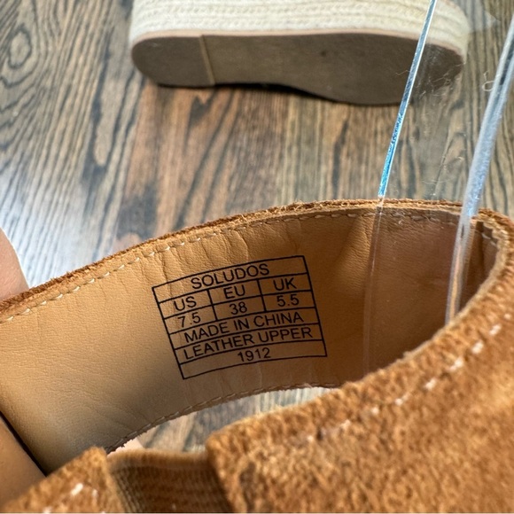Soludos Palma Suede Platform Espadrille Sandals size 7.5 - Picture 9 of 9